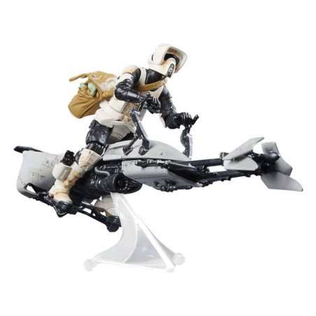 Star Wars: The Mandalorian Vintage Collection Vehículo con Figuras Speeder Bike with Scout Trooper & Grogu